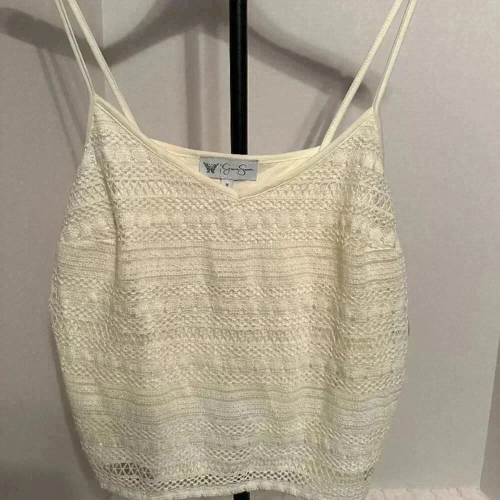 Jessica Simpson  White Crochet Cami Size Medium